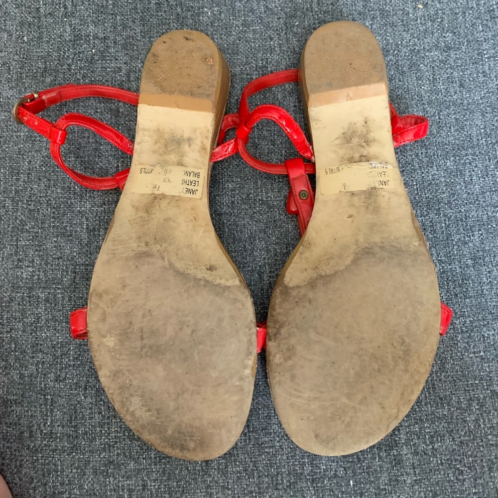 Red Beaded Sandals - Picture 2 of 4
